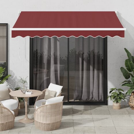 Luifel automatisch uittrekbaar 300x250 cm bordeauxrood 1