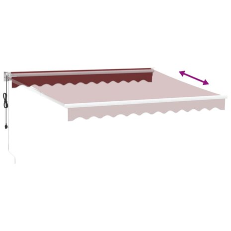Luifel automatisch uittrekbaar 300x250 cm bordeauxrood 5
