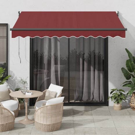 Luifel automatisch uittrekbaar 300x250 cm bordeauxrood 1