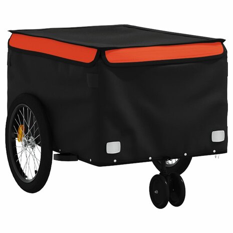 Fietstrailer 30 kg ijzer zwart en oranje 4