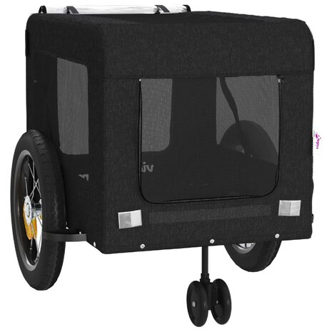 Hondenfietstrailer oxford stof en ijzer zwart 6