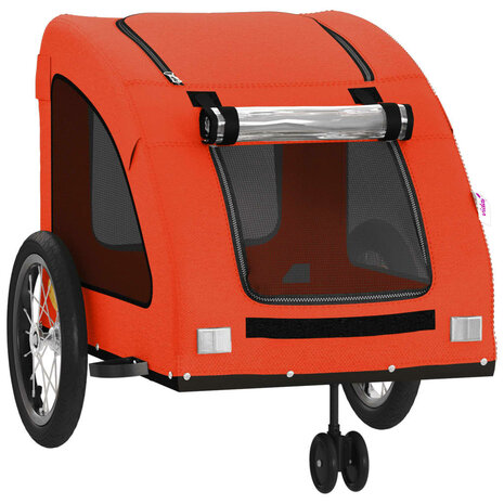 Hondenfietstrailer oxford stof en ijzer oranje 5