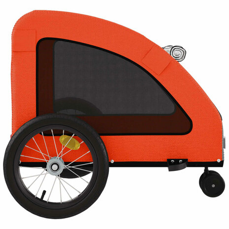 Hondenfietstrailer oxford stof en ijzer oranje 7