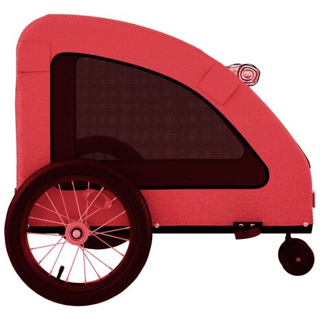Hondenfietstrailer oxford stof en ijzer rood 7