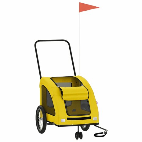Hondenfietstrailer oxford stof en ijzer geel 3