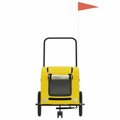 Hondenfietstrailer oxford stof en ijzer geel 4