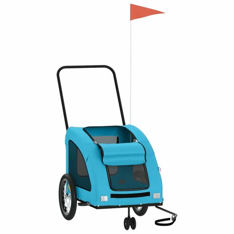 Hondenfietstrailer oxford stof en ijzer blauw 3