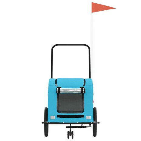 Hondenfietstrailer oxford stof en ijzer blauw 4