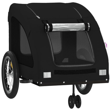 Hondenfietstrailer oxford stof en ijzer zwart 5