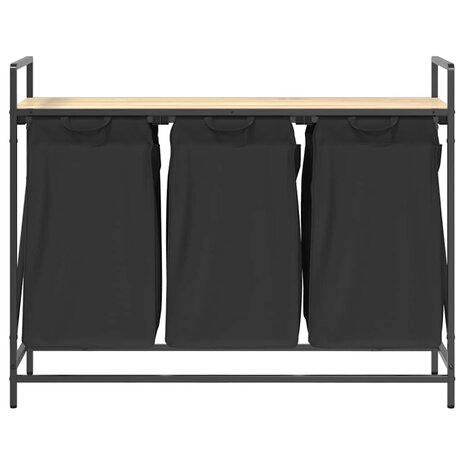 Wasmand 3 vakken met plank sonoma eikenkleurig 6
