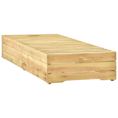Ligbed met tafel groen geïmpregneerd grenenhout 6