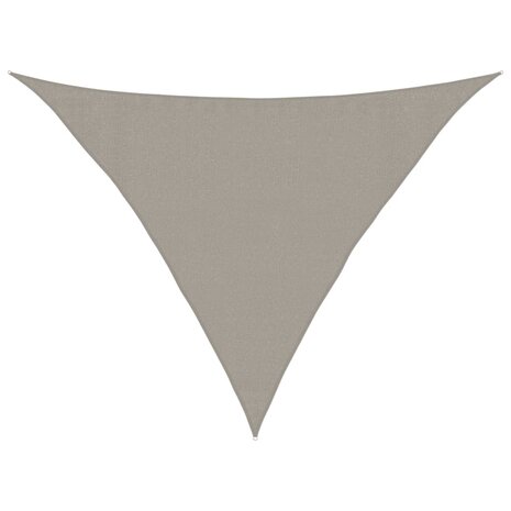 Zonnezeil 160 g/m² driehoekig 3,5x3,5x4,9 m HDPE lichtgrijs 2