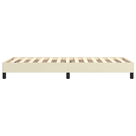 Bedframe kunstleer crèmekleurig 90x190 cm 6