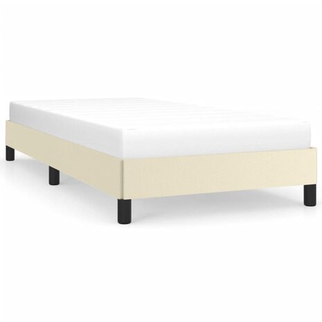 Bedframe kunstleer crèmekleurig 90x190 cm 2