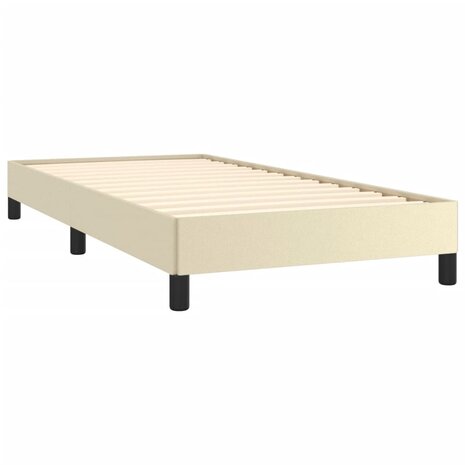 Bedframe kunstleer crèmekleurig 90x190 cm 4