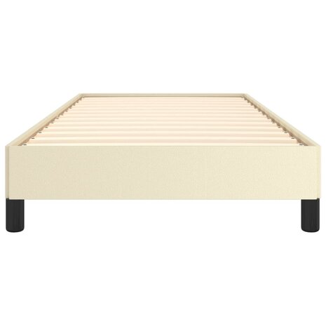 Bedframe kunstleer crèmekleurig 90x190 cm 5
