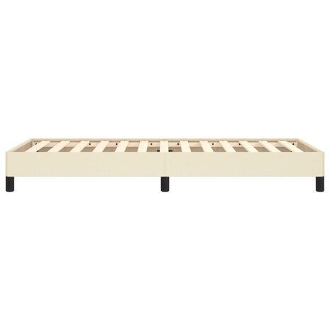 Bedframe kunstleer crèmekleurig 90x190 cm 6