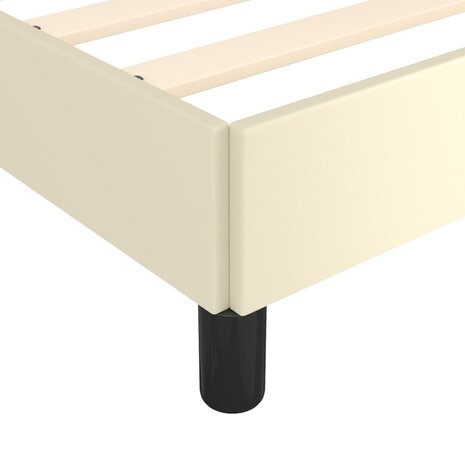 Bedframe kunstleer crèmekleurig 90x190 cm 7
