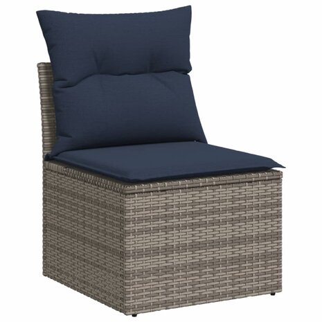 12-delige Loungeset met kussens poly rattan grijs 3