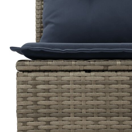 12-delige Loungeset met kussens poly rattan grijs 7