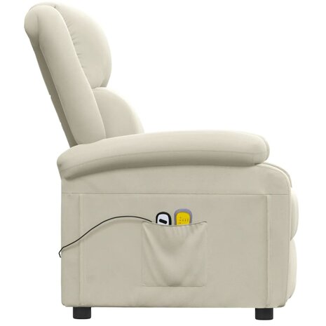 Massagestoel elektrisch fluweel crèmekleurig 5