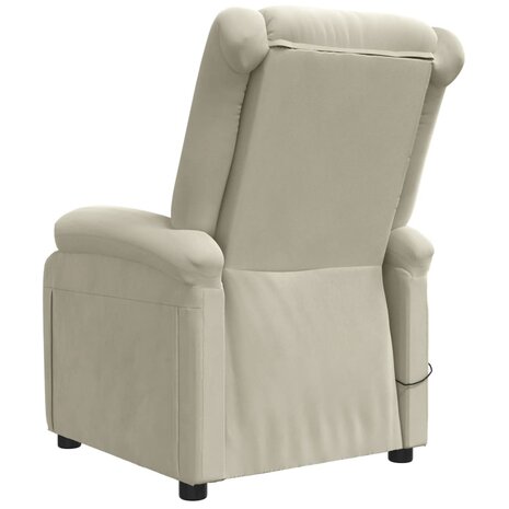 Massagestoel elektrisch fluweel crèmekleurig 6