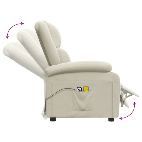 Massagestoel elektrisch fluweel crèmekleurig 7