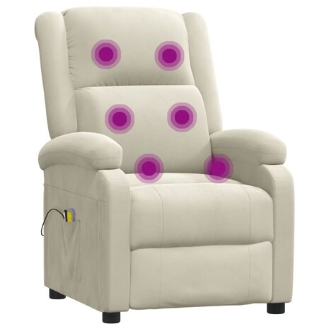 Massagestoel elektrisch fluweel crèmekleurig 8