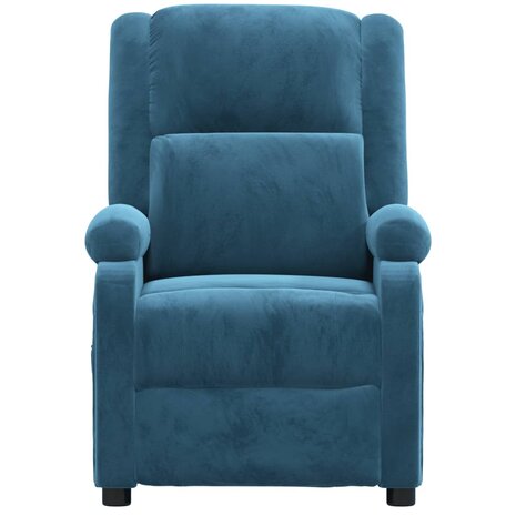 Massagestoel elektrisch verstelbaar fluweel blauw 4