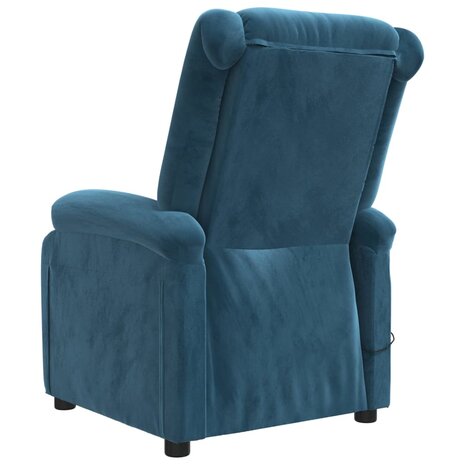 Massagestoel elektrisch verstelbaar fluweel blauw 6