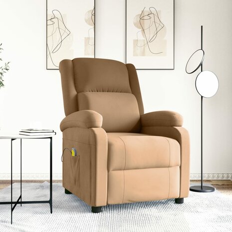 Massagestoel fluweel bruin 1