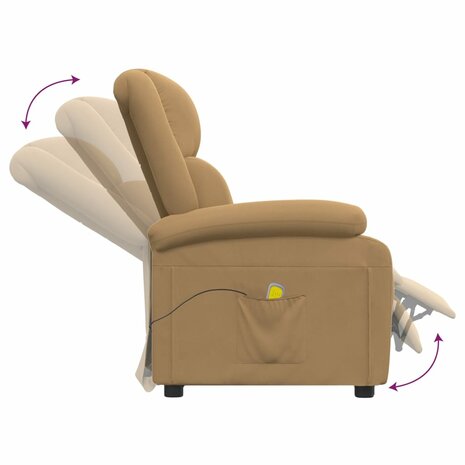 Massagestoel fluweel bruin 6