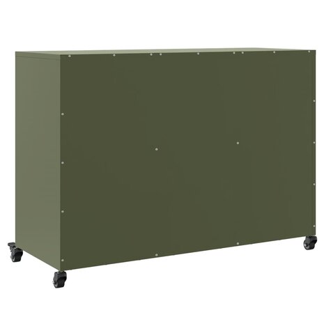 Dressoir 100,5x39x72 cm staal olijfgroen 8