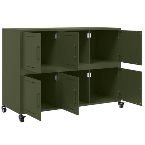 Dressoir 100,5x39x72 cm staal olijfgroen 9