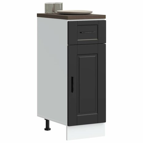 Keuken onderkast "Porto" bewerkt hout zwart 1