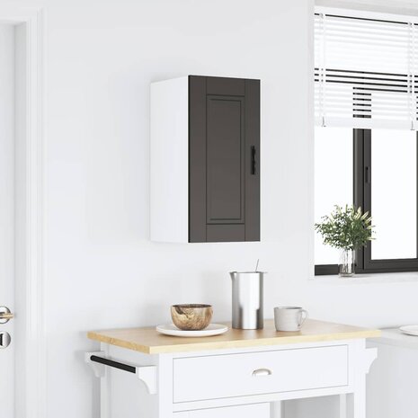 Keukenwandkast Porto bewerkt hout zwart 2