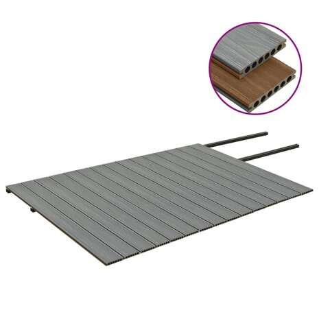 Terrasplanken met accessoires 30 m² 2,2 m HKC bruin en grijs 3