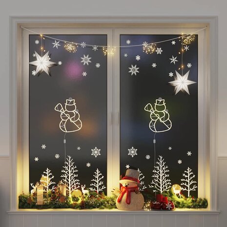 Kerstverlichting sneeuwpop silhouet 2 st 35 LEDs warm wit 1