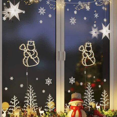 Kerstverlichting sneeuwpop silhouet 2 st 35 LEDs warm wit 3