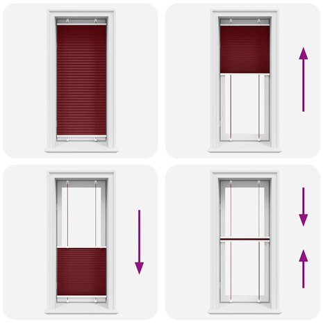 Plissé rolgordijn 65x150 cm stofbreedte 64,4 cm bordeauxrood 5