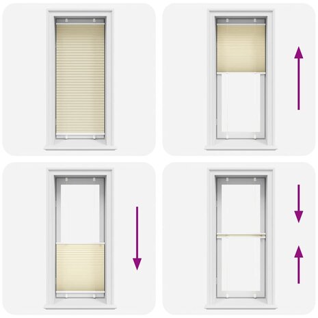 Plissé rolgordijn 65x100 cm stofbreedte 64,4 cm polyester crème 5