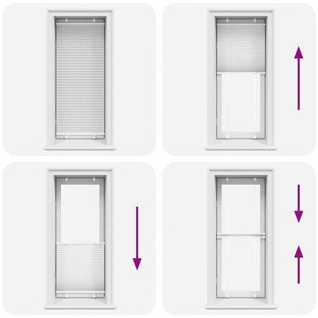 Plissé rolgordijn 65x100 cm stofbreedte 64,4 cm polyester wit 7