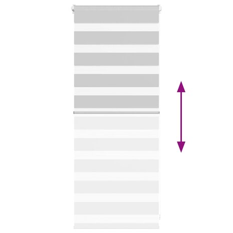 Zebra rolgordijn 60x100 cm stofbreedte 55,9 cm lichtgrijs 5