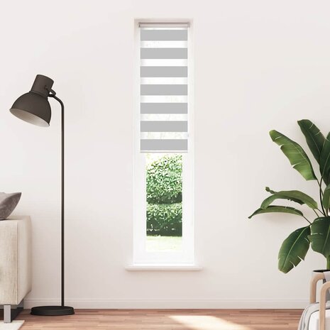 Zebra rolgordijn 45x230 cm stofbreedte 40,9 cm lichtgrijs 2
