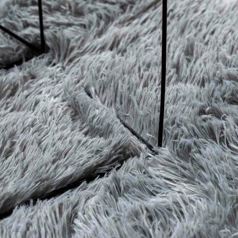 Hoogpolig vloerkleed NAVARRA 120x120 cm polyester zilvergrijs 7