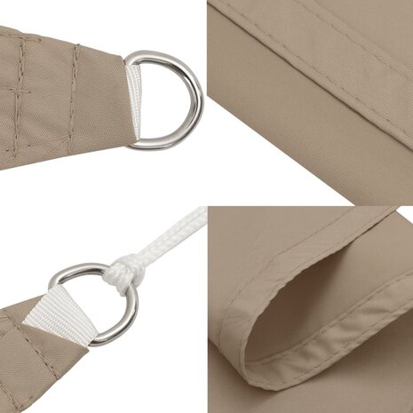 Zonnescherm driehoekig 3x4x4 m oxford stof taupe 7