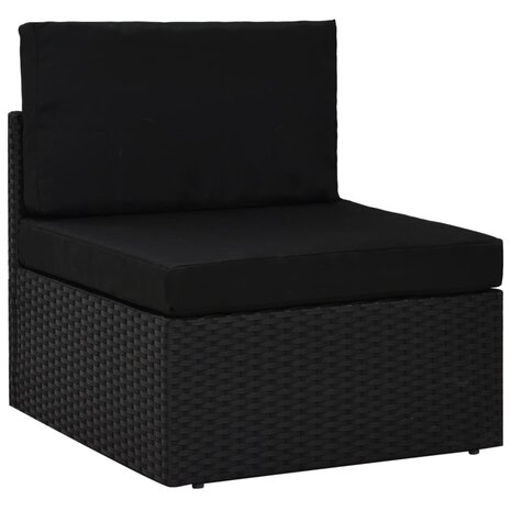 Middenbank sectioneel poly rattan zwart 1