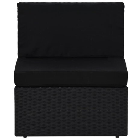 Middenbank sectioneel poly rattan zwart 2