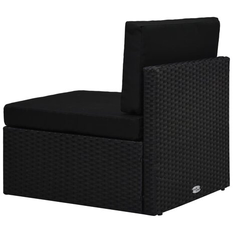 Middenbank sectioneel poly rattan zwart 4