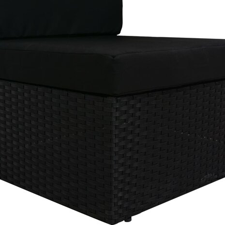 Middenbank sectioneel poly rattan zwart 5